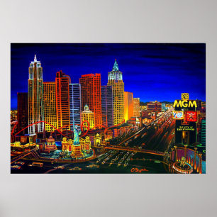 Affiches CBjork Las Vegas Cityscape Hotel Casinos