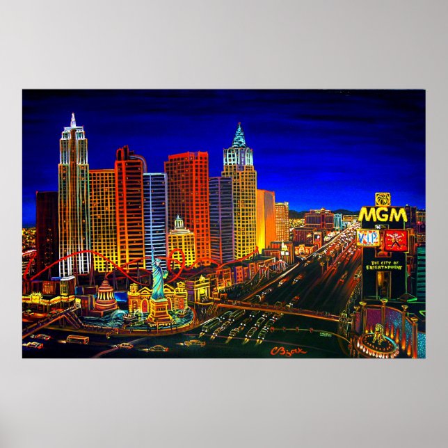 Affiches CBjork Las Vegas Cityscape Hotel Casinos (Devant)