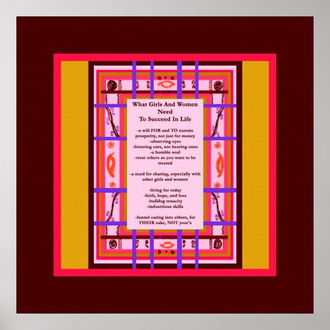 Affiches Ce dont les filles et les femmes ont besoin, réuss (Devant)