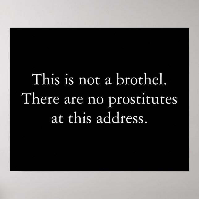 Affiches Ce n'est pas un bordel.Il n'y a pas de prostituées (Devant)