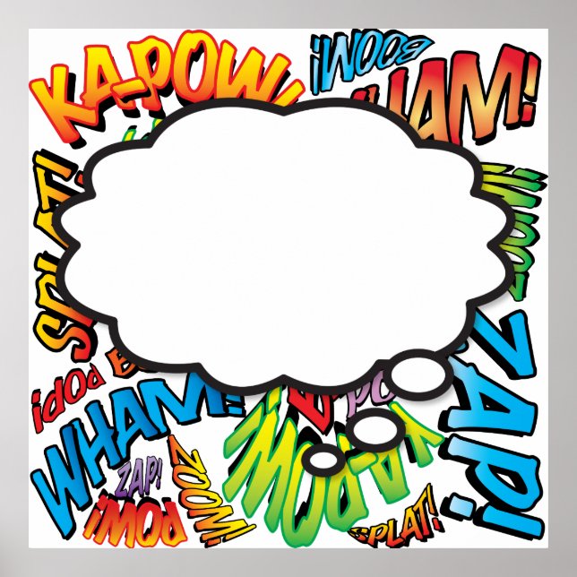 Affiches Ce que je pense Bande dessinée Pop Art (Devant)