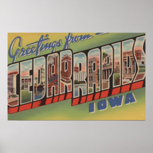 Affiches Cedar Rapids, Iowa - grandes scènes de lettre