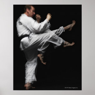 Affiches Ceinture de robinet faisant un coup de pied avant