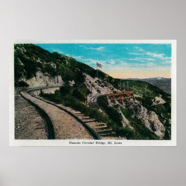 Affiches Célèbre Pont Circulaire, Mt. LoweMt. Lowe, CA (Devant)