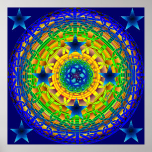 Affiches Celtic Earth Orb Midnight Print