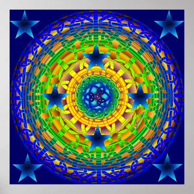 Affiches Celtic Earth Orb Midnight Print (Devant)