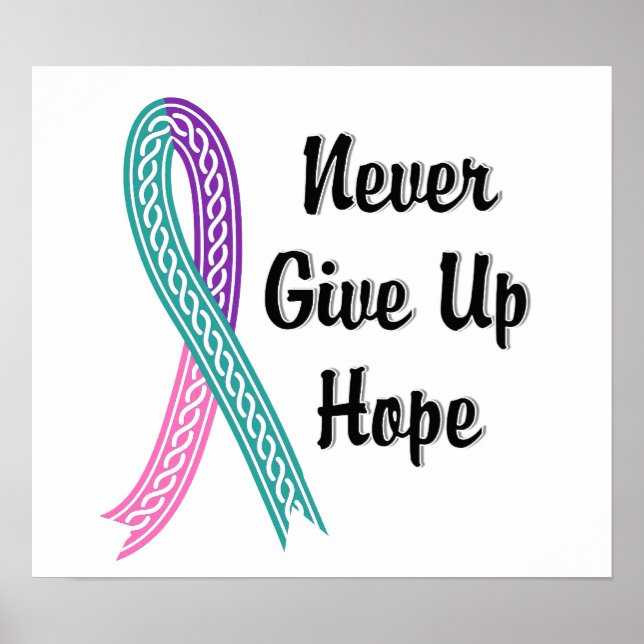Affiches Celtic Never Give Up Hope Thyroid Cancer (Devant)