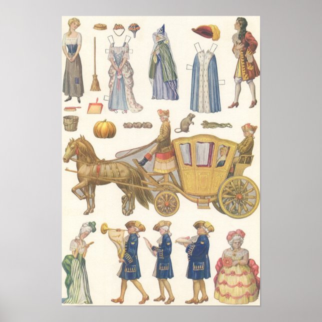 Affiches Cendrillon, Jouets en Papier de Style Victorien Vi (Devant)