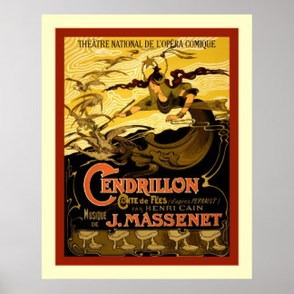 Affiches Cendrillon ~ Théâtre français Vintage Publicité