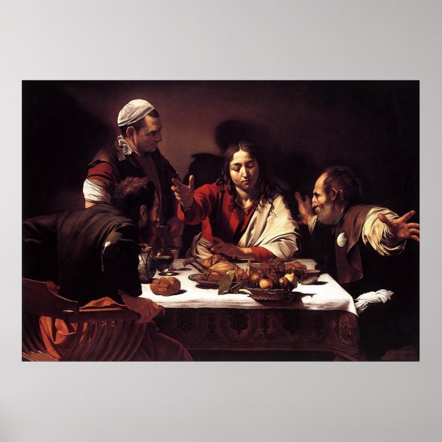 Affiches Cène Caravaggio À Emmaüs (Devant)