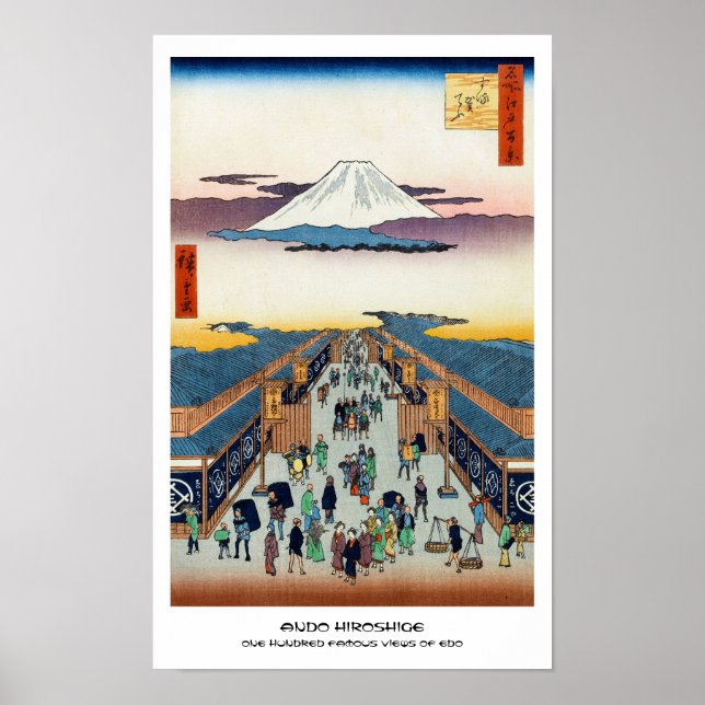 Affiches Cent vues célèbres d'Edo Ando Hiroshige (Devant)