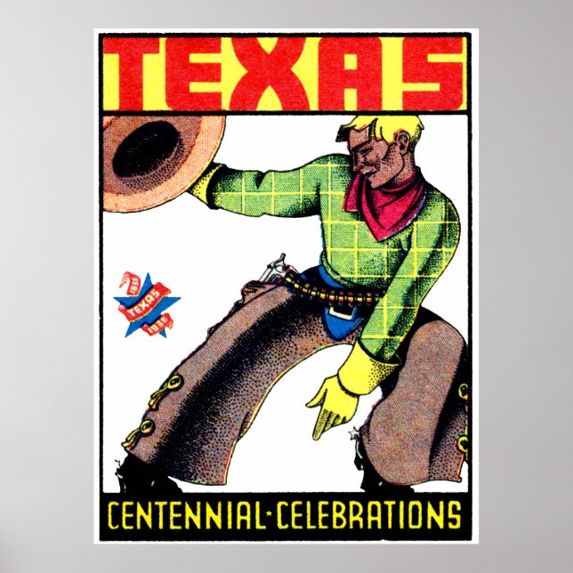 Affiches Centenaire du Texas 1936 (Devant)