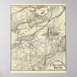 Affiches Central Vermont Railroad excursion routes