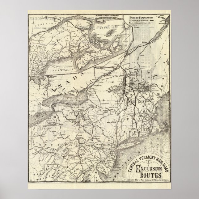 Affiches Central Vermont Railroad excursion routes (Devant)