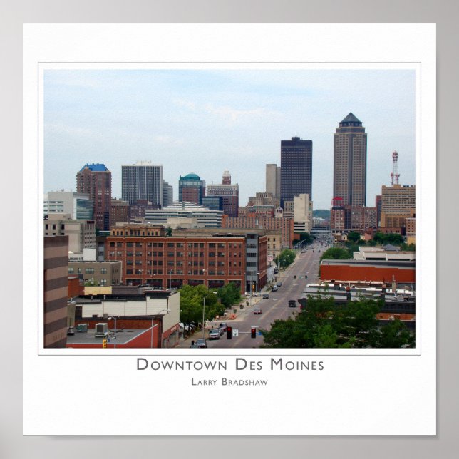 Affiches Centre-Ville De Des Moines (Devant)