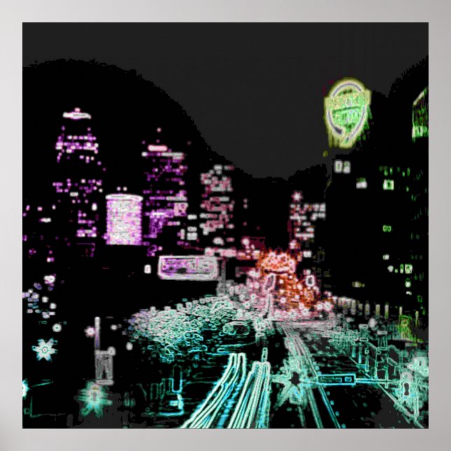 Affiches Centre-ville psychédélique de Kansas City (Devant)