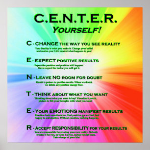 Affiches CENTRE vous-même ! Couleurs lumineuses