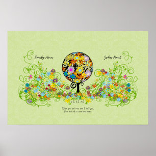 Affiches Cercle d'amour de la forêt magique Arbre Fleur Mar