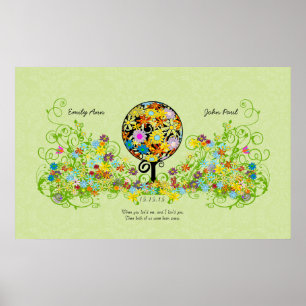 Affiches Cercle de Forêt Magique de l'Amour Mariage d'arbre