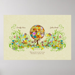 Affiches Cercle de Forêt Magique de l'Amour Mariage d'arbre