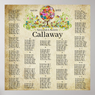 Affiches Cercle de Forêt Magique de l'Amour Mariage d'arbre