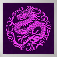 Cercle traditionnel de dragon chinois violet
