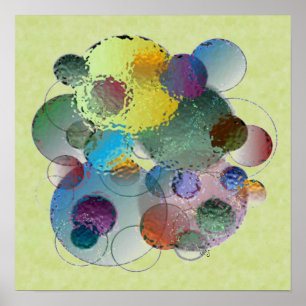 Affiches Cercles de formes rondes multicolores