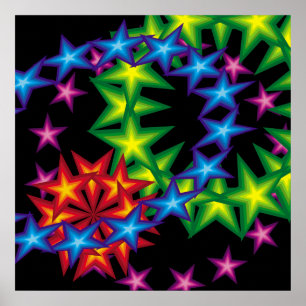 Affiches cercles d'étoiles vives