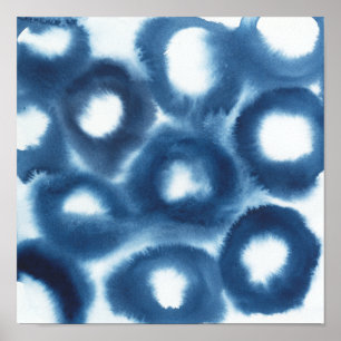 Affiches Cercles d'impression d'aquarelle Indigio