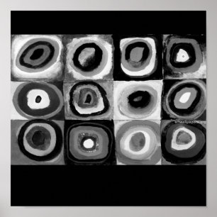 Affiches Cercles Poster-Monochrome-Kandinsky-Concentré