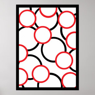 Affiches Cercles rouges et noirs d'affiche