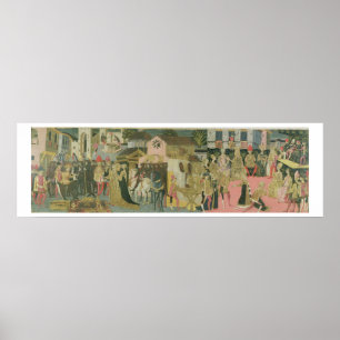 Affiches Cérémonie de mariage peinte sur le panneau en cass