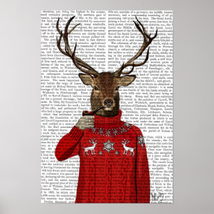 Affiches Cerfs communs dans le chandail de ski