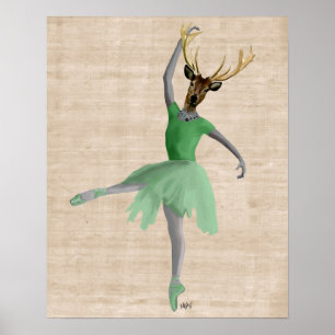 Affiches Cerfs communs de ballet en vert