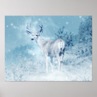 Cerfs et pins d'hiver