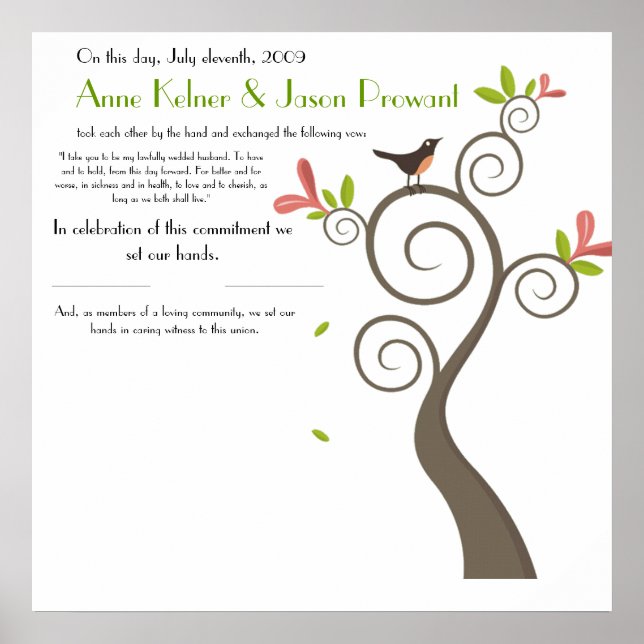 Affiches Certificat de mariage Quaker - Énorme (Devant)