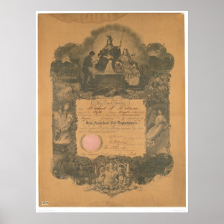 Affiches Certificat du service d'incendie de San Francisco