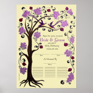 Affiches Certificat Mariage de l'arborescence de vie de Qua