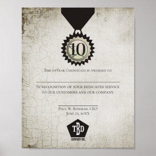 Affiches Certificat universel d'attribution d'anniversaire