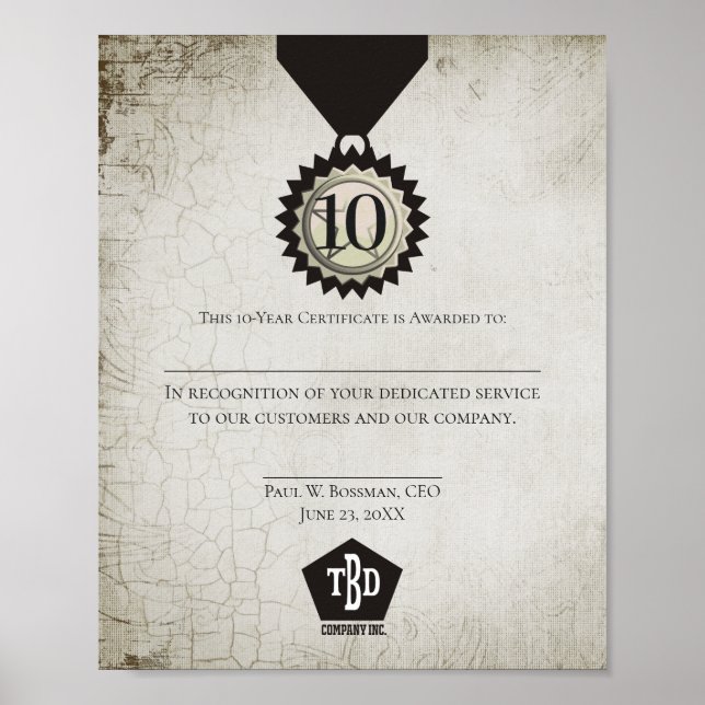 Affiches Certificat universel d'attribution d'anniversaire  (Devant)