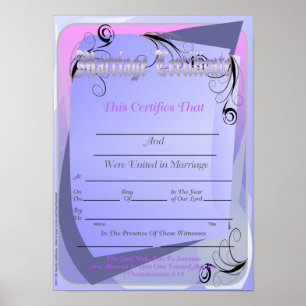 Affiches Certificats de mariage