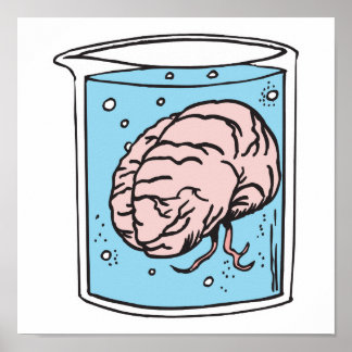 Affiches cerveau dans un bocal