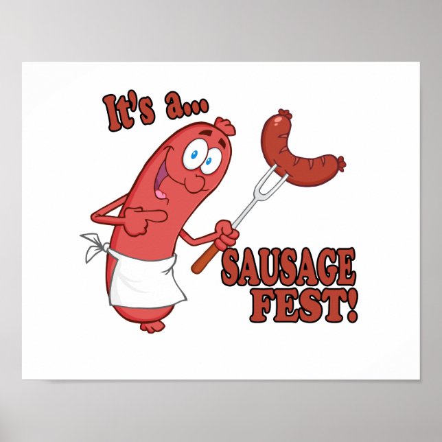 Affiches C'est une fête de saucisses Dessin animé drôle de  (Devant)