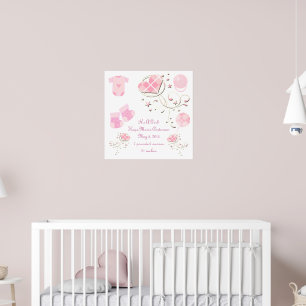 Affiches C'est une fille Nouveau bébé statistiques de naiss