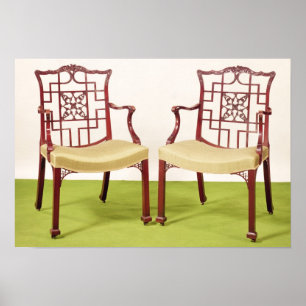 Affiches Chaises en acajou Chippendale