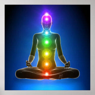 Affiches chakra, sept chakras, système énergétique,