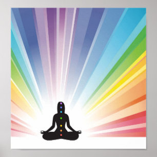 Affiches chakra système yoga yogi zen aura ohm chi énergie