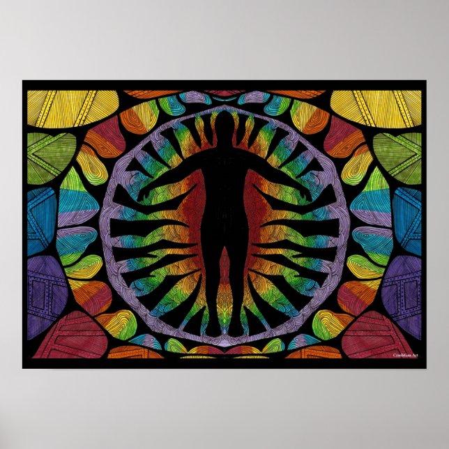 Affiches Chakras arc-en-ciel (Devant)