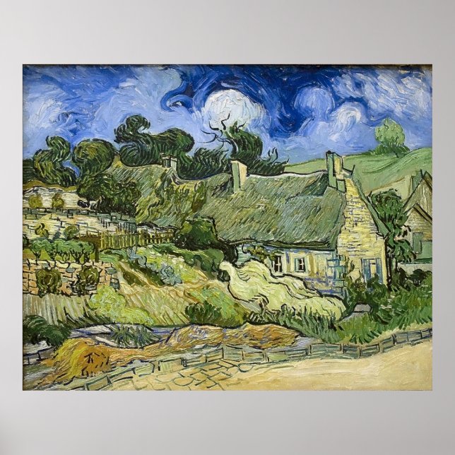 Affiches Chalets de Van Gogh à Cordeville (1890) (Devant)