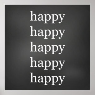 Affiches Chalk Board Happy
